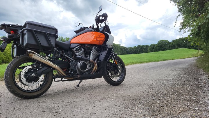 Stealth Pipes Pan America slip-on exhaust system – performance upgrade for Harley adventure bike