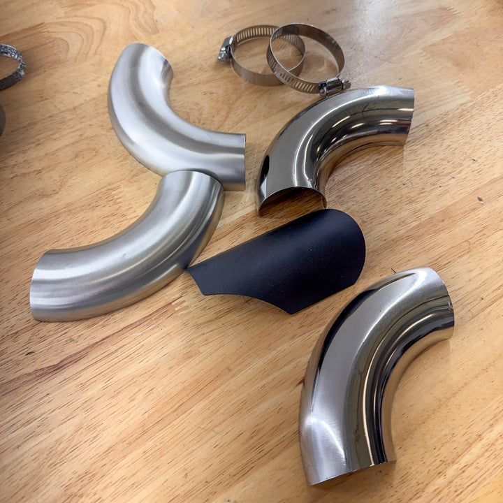 5" / 45 Degree Curved Stainless Steel Heat Shields