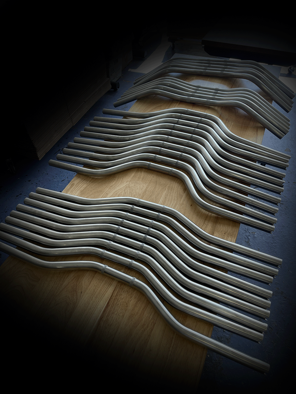 Stainless steel handlebars by Stealth Pipes – slotted for internal wiring, throttle by wire compatible