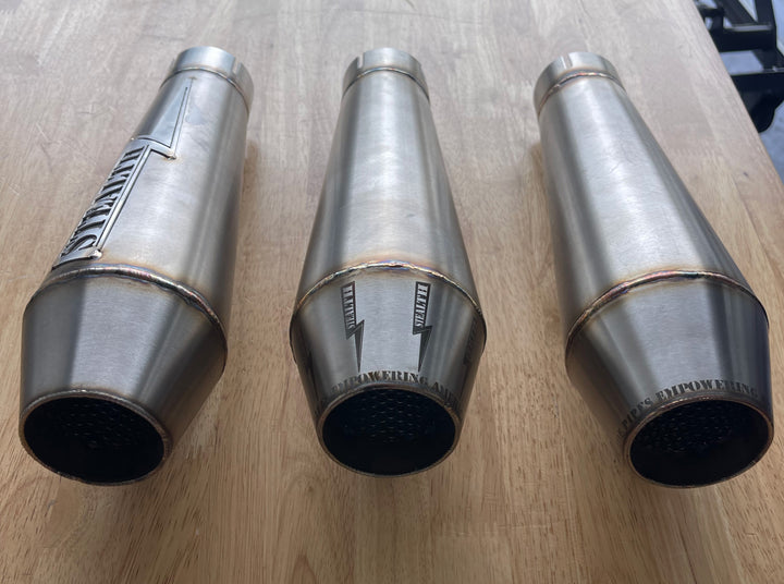Mounting bracket for Stealth Pipes Reverse Cone Muffler – stainless modular exhaust hardware