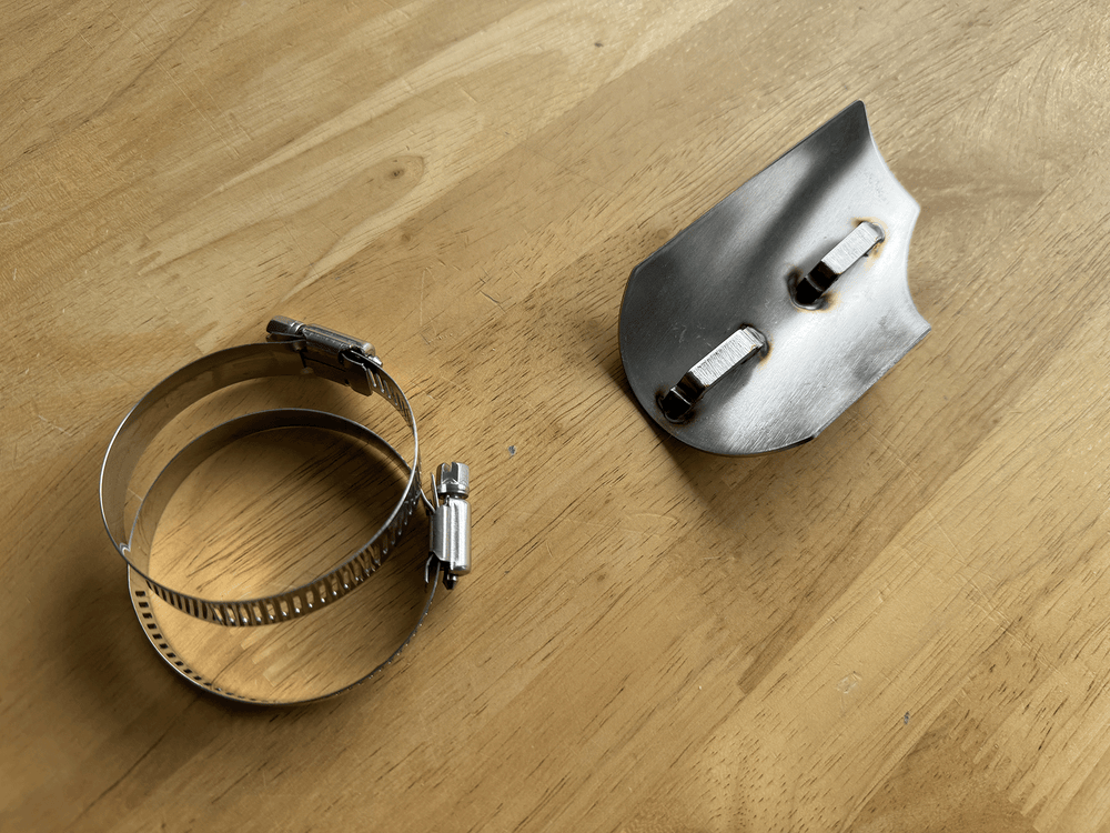 4-inch Stainless Steel Heat Shield by Stealth Pipes – brushed finish with hardware included