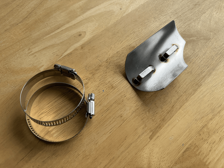 4-inch Stainless Steel Heat Shield by Stealth Pipes – brushed finish with hardware included