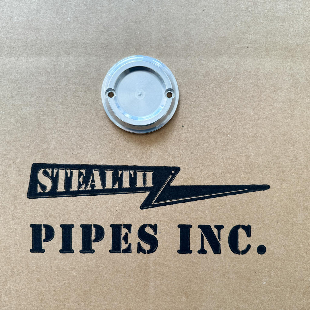 Stealth Pipes M8 Points Cover – raw machined aluminum cover for Harley M8 2018–2023 models