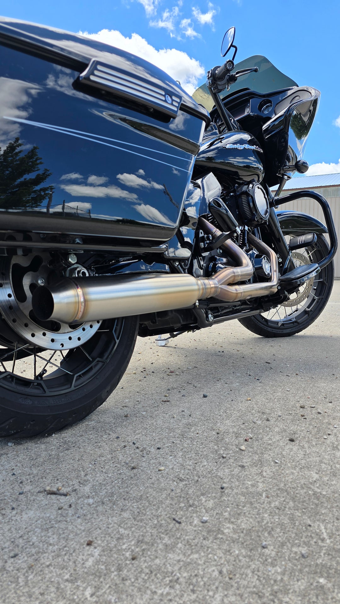 Pipes Short Bagger exhaust system – stainless steel headers and muffler for 1996–2016 Harley touring models