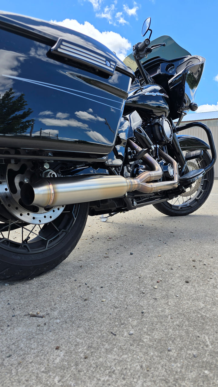 Pipes Short Bagger exhaust system – stainless steel headers and muffler for 1996–2016 Harley touring models