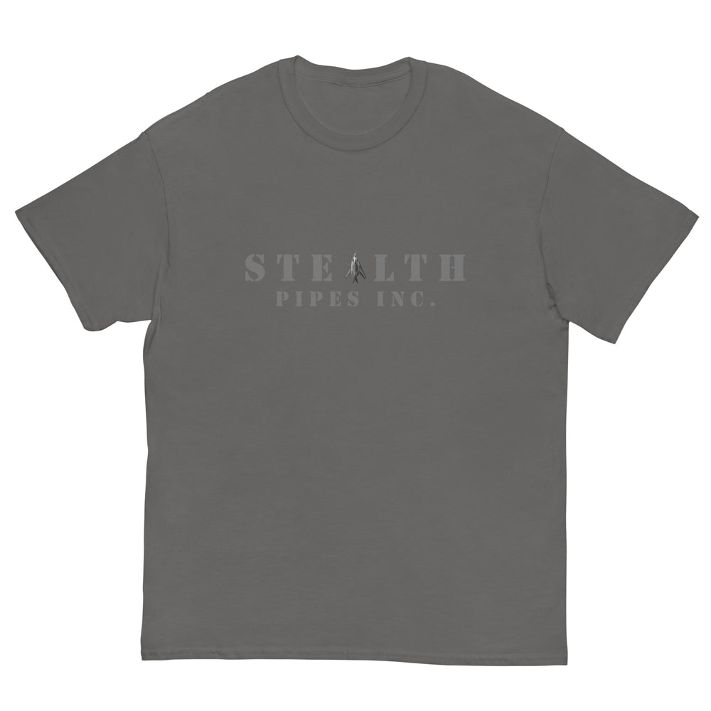 Stealth Pipes A-117 T-shirt in grey – short sleeve cotton tee with logo print