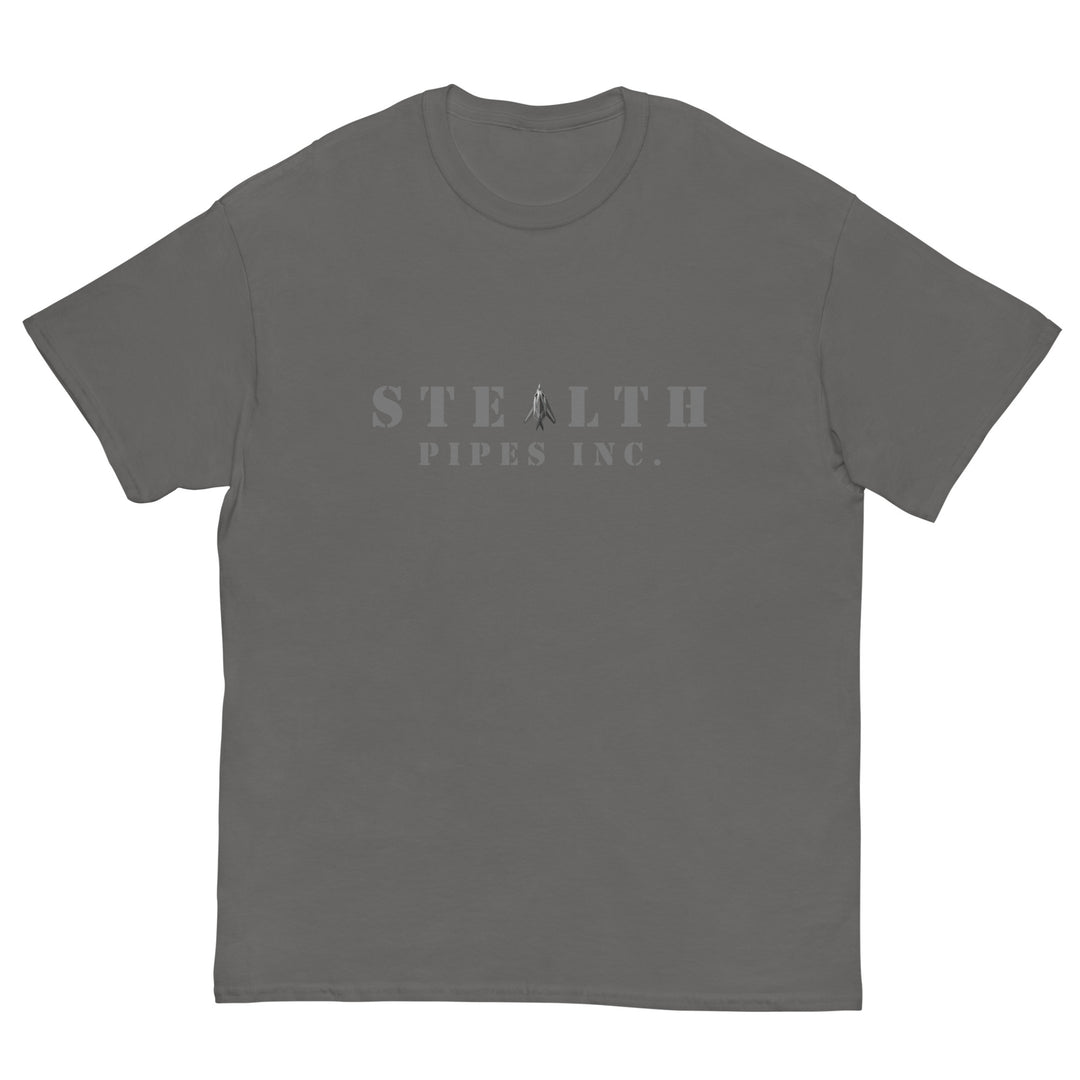 Stealth Pipes A-117 T-shirt in grey – short sleeve cotton tee with logo print