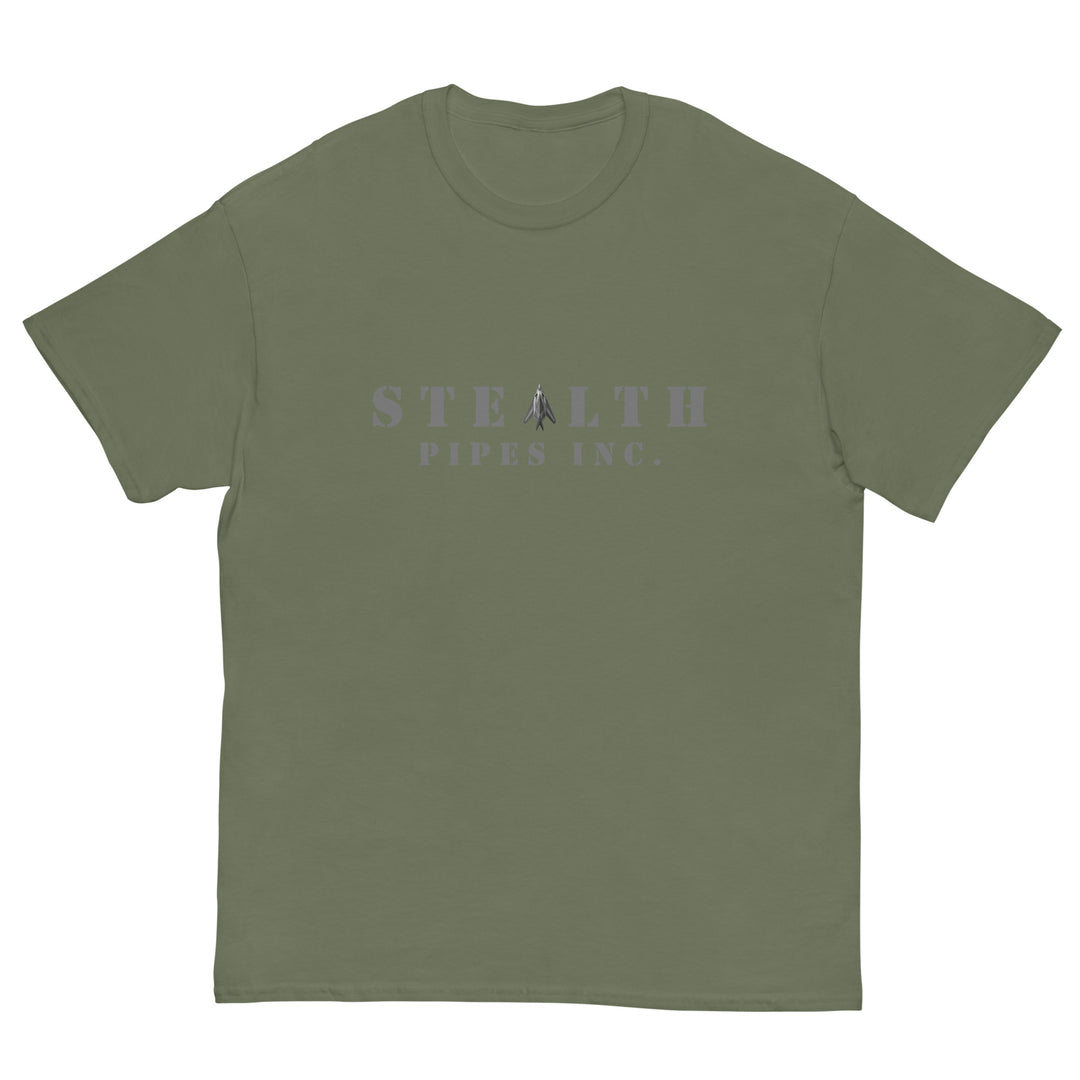 Stealth Pipes A-117 T-shirt in army green – logo front print