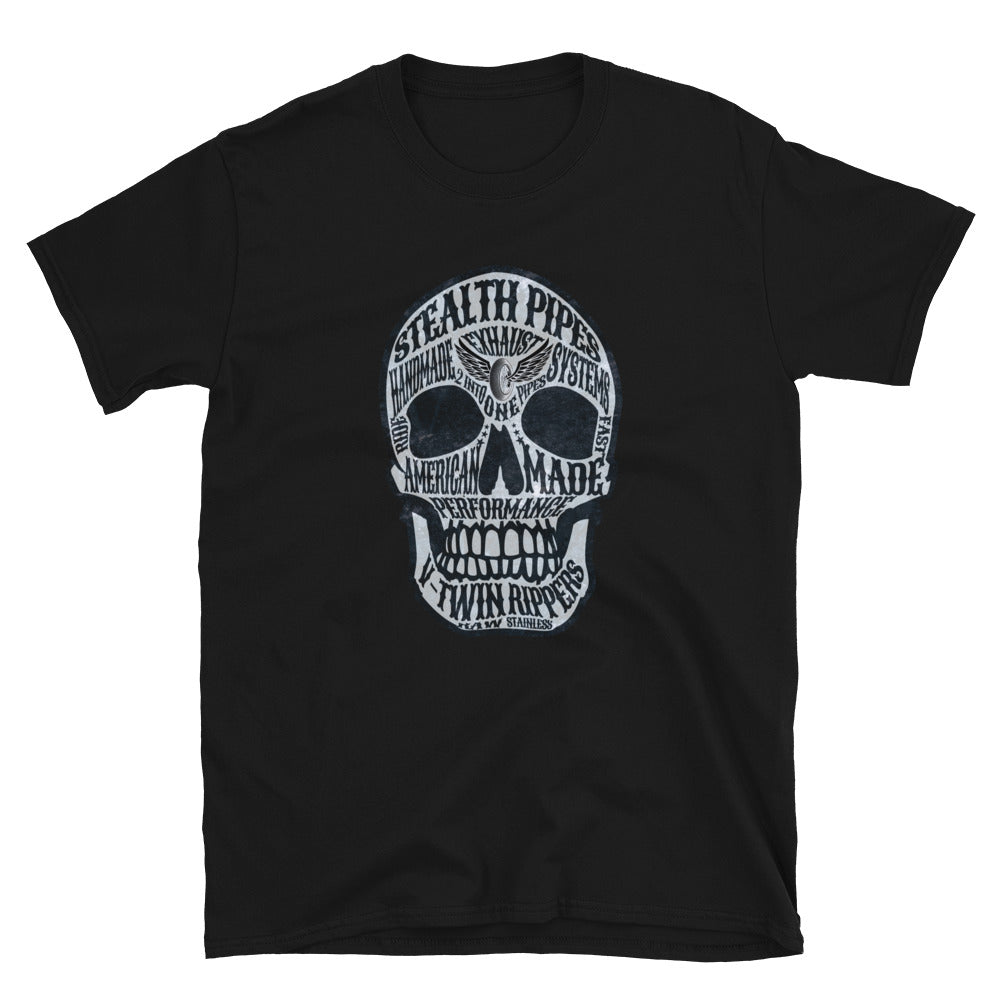 Stealth Gotta Have Skulls T-shirt in black – skull design with “Stealth Pipes Performance” text