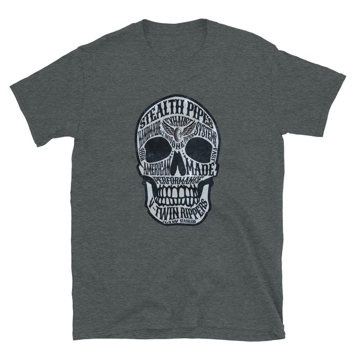 Stealth Gotta Have Skulls T-shirt in green – skull design with “Stealth Pipes Performance” text