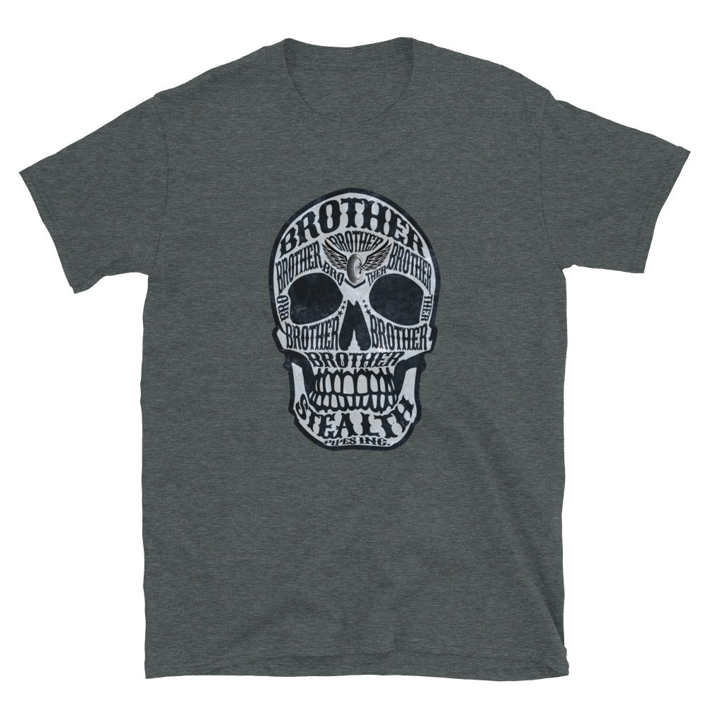 Stealth Brotherrrrr T-shirt in grey – skull design with Stealth branding