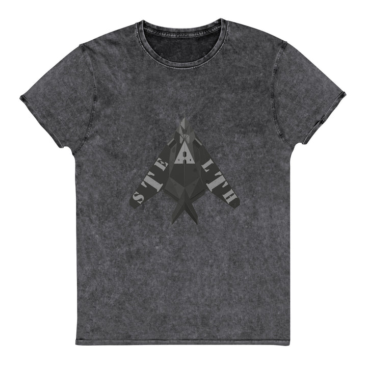 Stealth Pipes Denim T-shirt in grey – logo front graphic