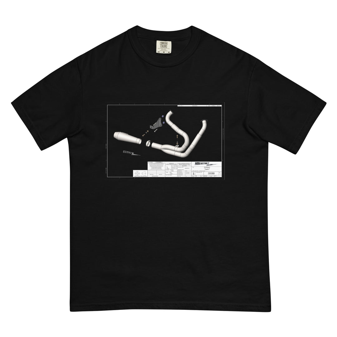 Stealth Pipes Get Assembled T-shirt in black – American-made motorcycle graphic tee