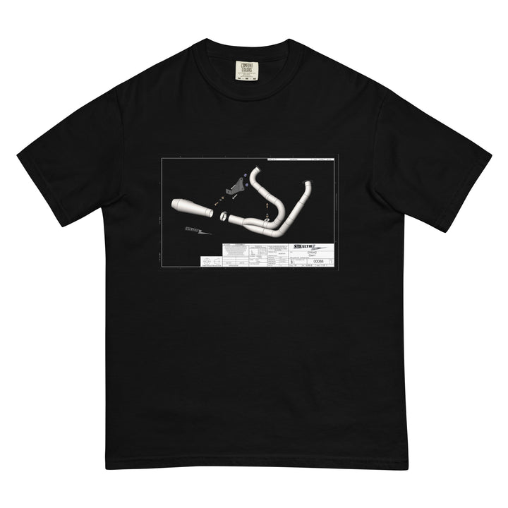 Stealth Pipes Get Assembled T-shirt in black – American-made motorcycle graphic tee