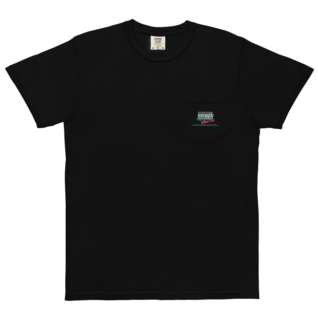 Stealth Pipes Tha Grid T-shirt in black – retro grid logo graphic
