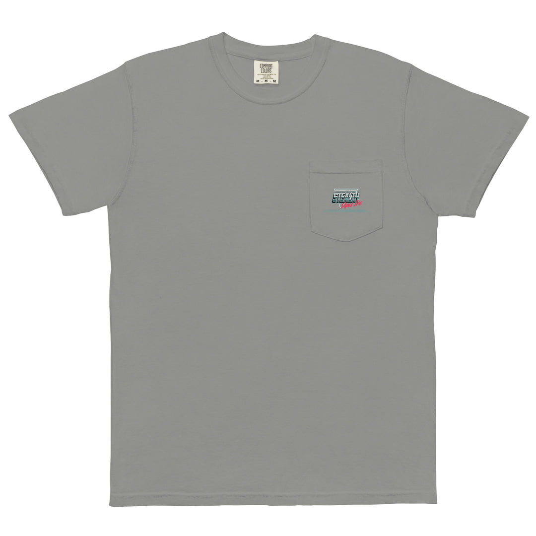Stealth Pipes Tha Grid T-shirt in grey – retro Tron-style logo