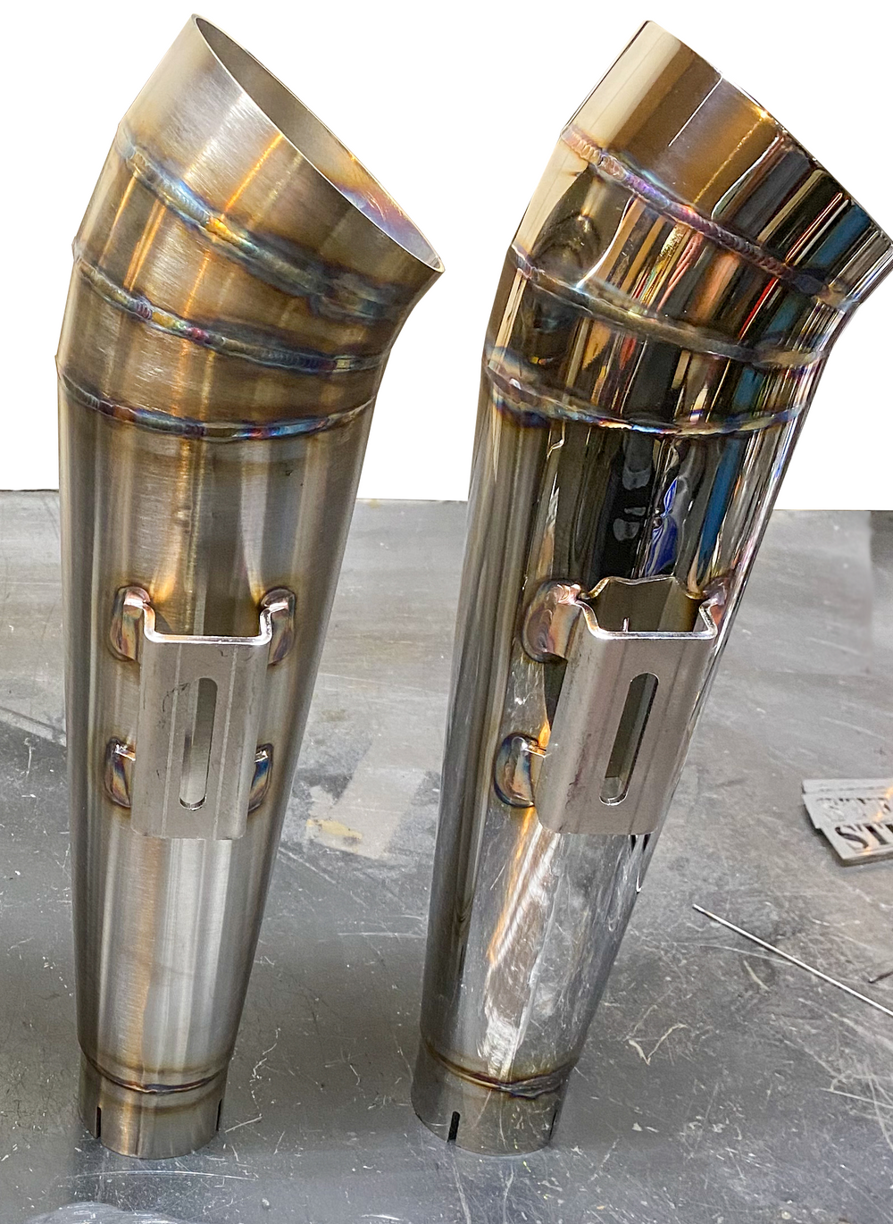 Stealth Pipes Streetsweeper Muffler – cone-style turndown exhaust, TIG-welded stainless design
