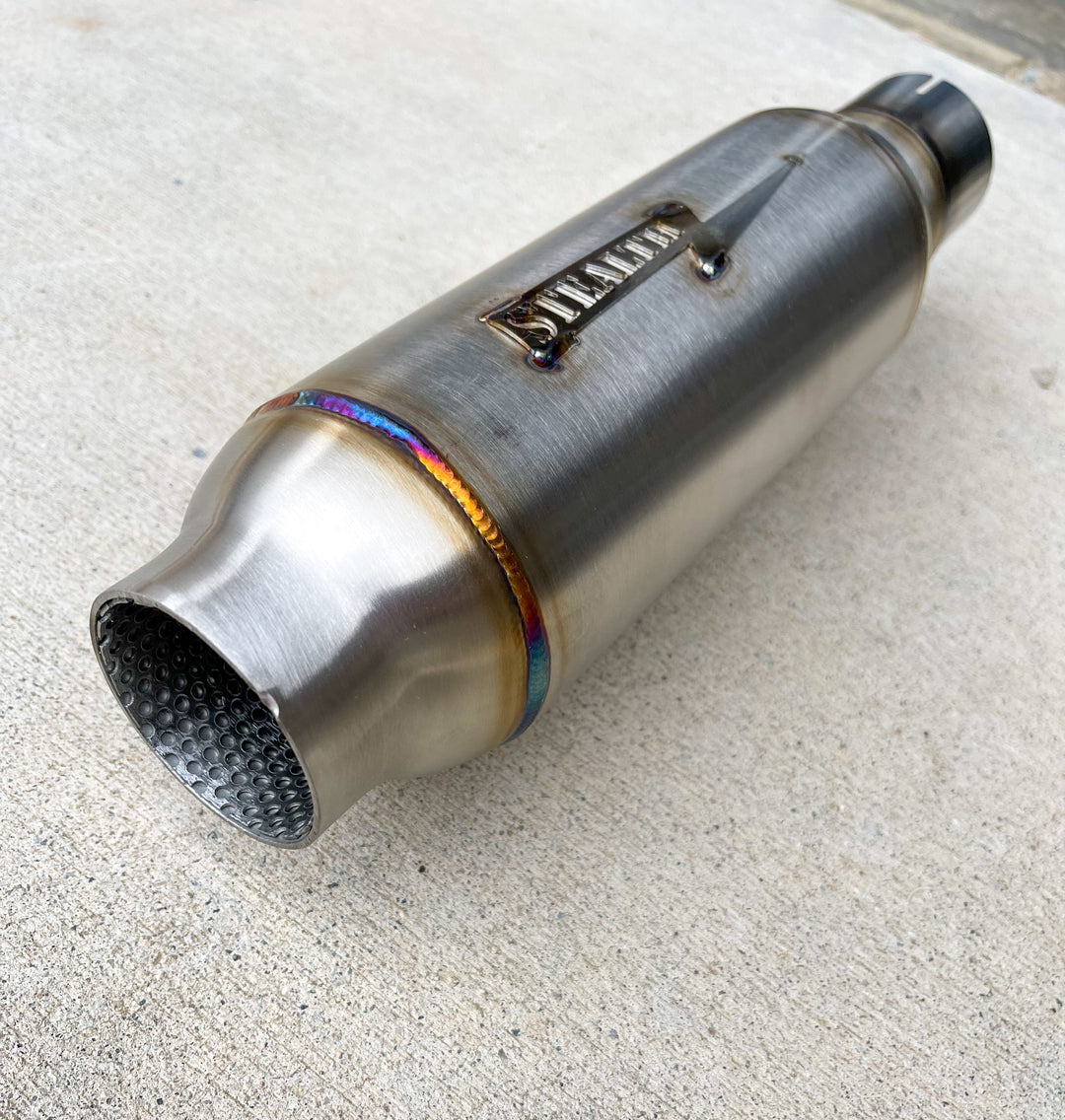 Stealth Pipes Pipe Bomb Muffler – stainless modular muffler with cone-style outlet