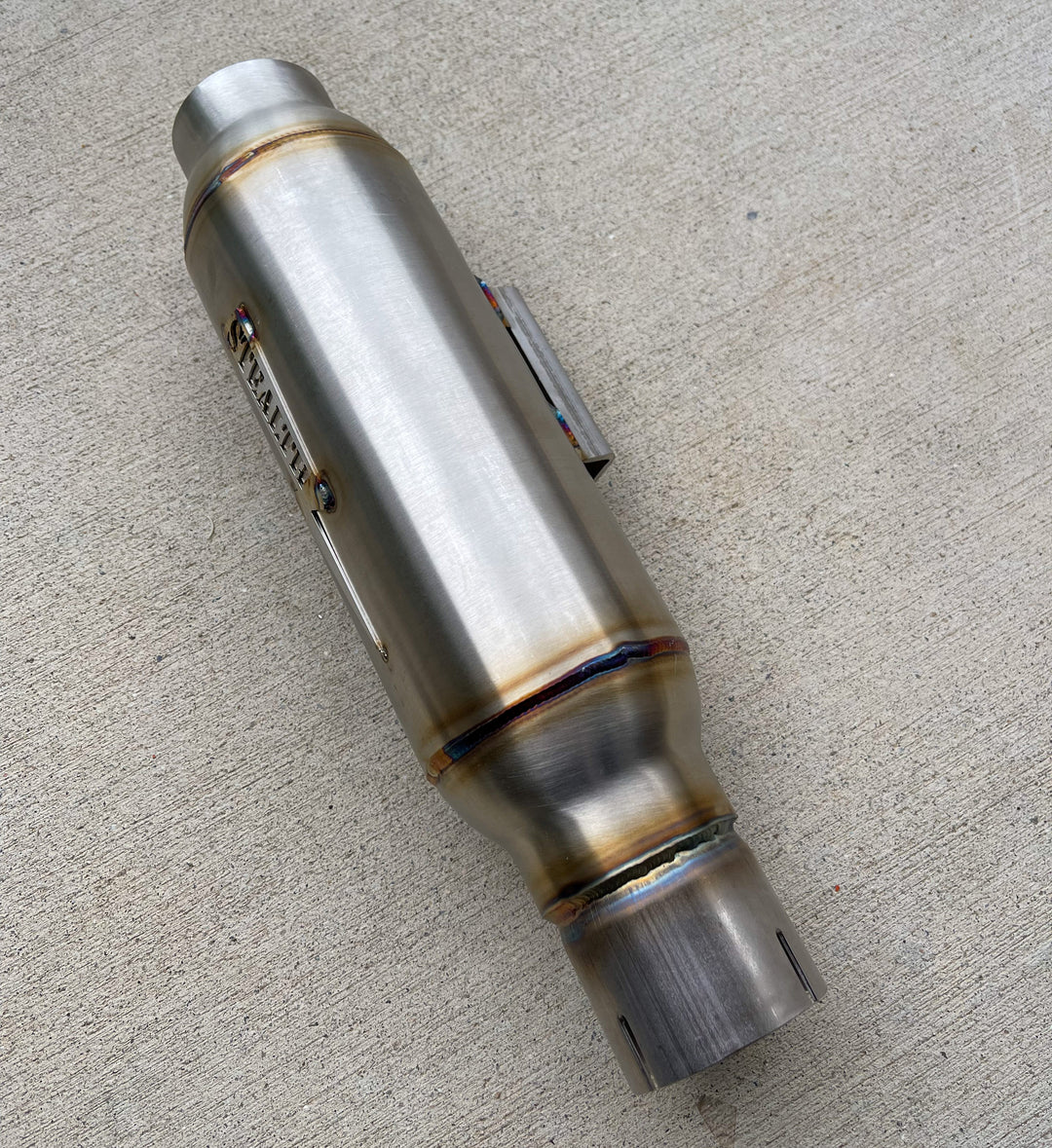 Stealth Pipes Pipe Bomb Muffler – polished stainless modular exhaust system, direct replacement fitment