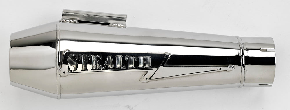 Stealth Pipes Reverse Cone Muffler – stainless TIG-welded design with modular fitment