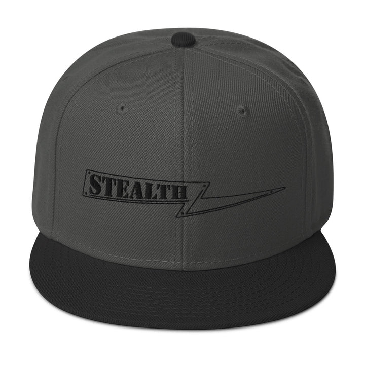 Olive Stealth Pipes snapback hat with flat visor and embroidered logo