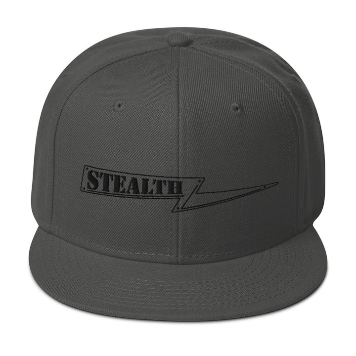 Olive Stealth Pipes snapback hat with flat visor and embroidered logo