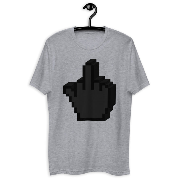 Heather grey No Really T-shirt with pixelated middle finger print on front